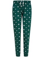 SF Women Schlafanzughose mit Bündchen für Damen – Bottle/White Snowflakes
