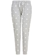 SF Women Schlafanzughose mit Bündchen für Damen – Heather Grey/White Stars
