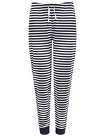 SF Women Schlafanzughose mit Bündchen für Damen – Navy/White Stripes