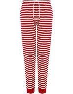 SF Women Schlafanzughose mit Bündchen für Damen – Red/White Stripes
