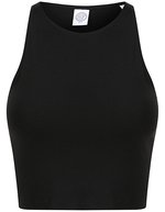 SF Women Bauchfreies Spaghetti-Träger Top mit Racerback – Black