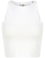 SF Women Bauchfreies Spaghetti-Träger Top mit Racerback – White