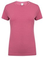 SF Women Modisches T-Shirt mit langem Schnitt, White XS, SF121 – Dusky Rosa
