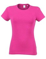 SF Women Modisches T-Shirt mit langem Schnitt, White XS, SF121 – Melange Rosa