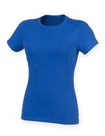 SF Women Modisches T-Shirt mit langem Schnitt, White XS, SF121 – Reale