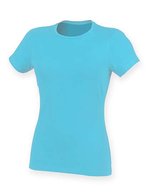 SF Women Modisches T-Shirt mit langem Schnitt, White XS, SF121 – Surf Blu