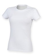 SF Women Modisches T-Shirt mit langem Schnitt – White