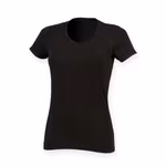T-shirt stretch col V coupe longue pour femme – image 3