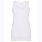 Slim Fit Stretch Top with Piping – White