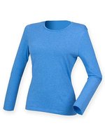 SF Women Women´s Feel Good Long Sleeved Stretch T White L (SF124), SF124 – Heather Blue