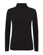 SF Women Rollkragen Langarm T-Shirt für Damen – Black