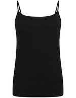 Stretch-Spaghetti-Top mit verstellbaren Trägern – Black