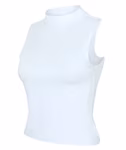 Crop Top Jersey con Collo Alto da Donna – immagine 6
