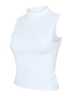 High Neck Crop Top Jersey für Damen – White