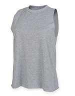 Hochkragen-Top mit groben Armlöchern – Heather Grey