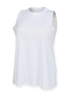 Hochkragen-Top mit groben Armlöchern – White