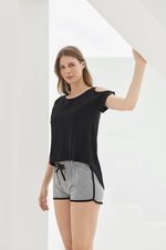 T-Shirt mit Fallendem Rückenteil für Damen – Bild 1