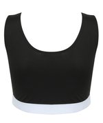SF Women Bauchfreies Sportshirt mit Jacquard-Band, Black/White S, SF236 – Bild 3