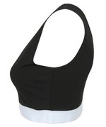 SF Women Bauchfreies Sportshirt mit Jacquard-Band, Black/White S, SF236 – Bild 4