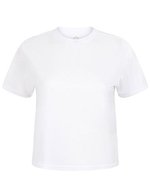 SF Women Bauchfreies, kastiges T-Shirt aus Baumwolle – White