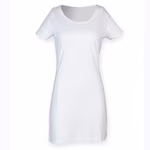SF Women Vestito T-Shirt taglio Boat-Neck da Donna – White
