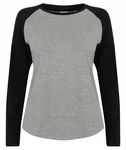 SF Women Baseball-Langarmshirt mit Raglan-Ärmeln, White/Red L, SF271 – Bild 3