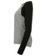 SF Women Baseball-Langarmshirt mit Raglan-Ärmeln, Heather Grey/Black XS, SF271 – Bild 5