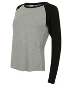 SF Women Baseball-Langarmshirt mit Raglan-Ärmeln, Heather Grey/Black XS, SF271 – Bild 6