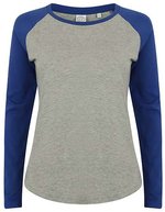 SF Women Baseball-Langarmshirt mit Raglan-Ärmeln – Heather Grey/Royal