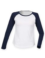 SF Women Baseball-Langarmshirt mit Raglan-Ärmeln – White/Oxford Navy