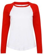 SF Women Baseball-Langarmshirt mit Raglan-Ärmeln – White/Red