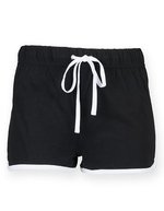SF Women Retro-Shorts aus Baumwolle mit Bündchen für Damen – Black/White