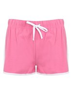 SF Women Retro-Shorts aus Baumwolle mit Bündchen für Damen – Bright Pink/White