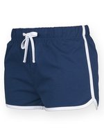 SF Women Retro-Shorts aus Baumwolle mit Bündchen für Damen, Red/White M, SF69 – Marine/Blanc