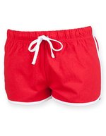 SF Women Retro-Shorts aus Baumwolle mit Bündchen für Damen – Red/White