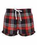 SF Women Women's Shorts with Tartan Pattern and Ruffles, Red-Navy Check S, SF82 – image 3
