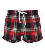 SF Women Damen-Shorts mit Schottenmuster und Volants, Red-Navy Check XXS, SF82 – Bild 3