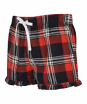 SF Women Women's Shorts with Tartan Pattern and Ruffles, Red-Navy Check S, SF82 – image 5