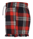 SF Women Women's Shorts with Tartan Pattern and Ruffles, Red-Navy Check S, SF82 – image 6