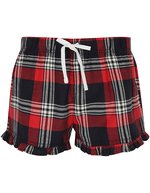 SF Women Damen-Shorts mit Schottenmuster und Volants, Red-Navy Check XXS, SF82 – Red-Navy Quadri