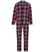 SF Men Karierter Langarm-Schlafanzug aus Baumwolle, Red-Navy Check XS, SFM074 – Bild 3