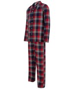 SF Men Karierter Langarm-Schlafanzug aus Baumwolle, Red-Navy Check XS, SFM074 – Bild 6
