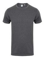 SF Men Modisches Stretch T-Shirt mit Seitennähten, Bright Red XXL, SFM121 – Heather Charcoal