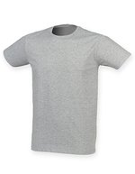 SF Men Modisches Stretch T-Shirt mit Seitennähten, Bright Red XXL, SFM121 – Heather Grey