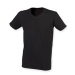 SF Men Stretch V-Neck T-Shirt aus Baumwolle, Black S, SFM122 – Bild 3