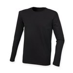 SF Men Langarm T-Shirt mit Stretch und Enzymwäsche, Black S, SFM124 – Bild 3