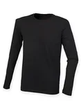 SF Men Langarm T-Shirt mit Stretch und Enzymwäsche, White XL, SFM124 – Black