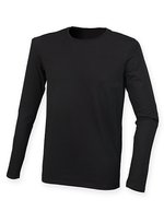 SF Men Langarm T-Shirt mit Stretch und Enzymwäsche, Black S, SFM124 – Bild 2