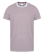 SF Men Gestreiftes Rundhals T-Shirt Baumwolle, Heather Grey/White XXS, SFM202 – Bild 3