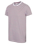 SF Men Gestreiftes Rundhals T-Shirt Baumwolle, Heather Grey/White XXS, SFM202 – Bild 5